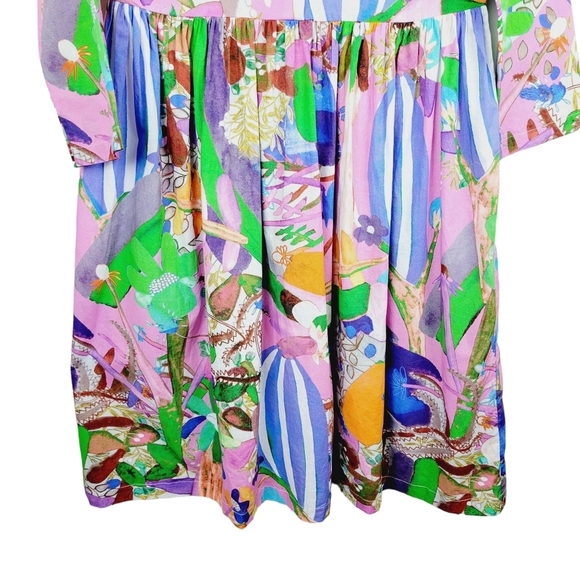 Soler London Romantic III Henley Button Midi Dress Size M/L Borgo Magic Pink - Picture 8 of 12